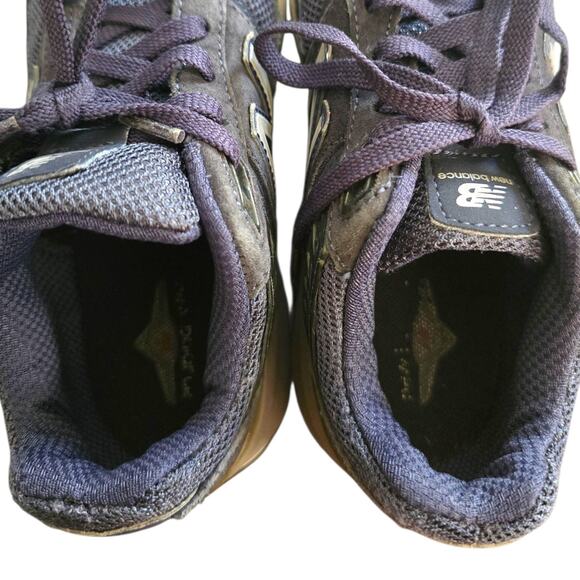 NEW BALANCE BOYS 990 V5 Size 1Y Navy Blue Gray White Reflective shoes - Picture 5 of 7